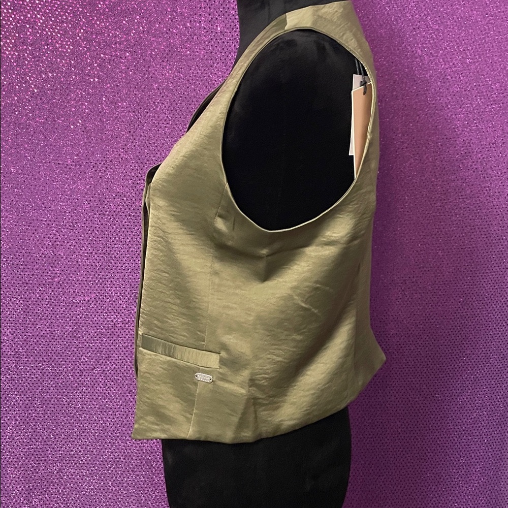 Scotch & Soda Martini Olive Satin Vest – Women’s Size M, Tailored Chic Style - Picture 3 of 11